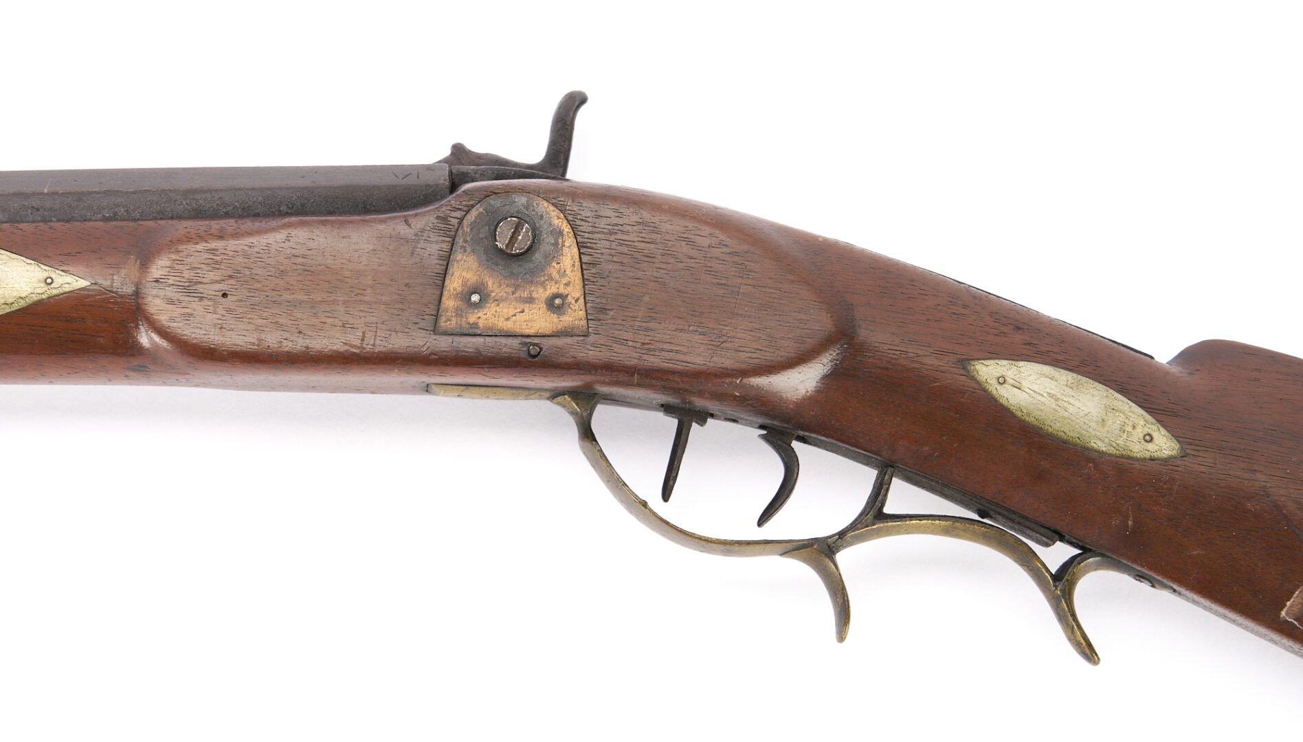 Lot 523: Half Stock Percussion Long Rifle, Marked "W Lamb & Son", North Carolina; Walter Cline Collection