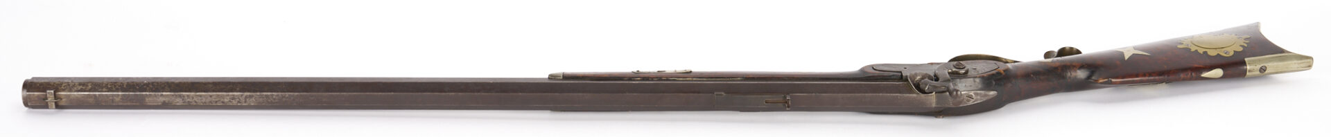 Lot 524: 19th C. Percussion Rifle; "T. Davidson & Co"., Cincinnati .45 cal; Walter Cline Collection