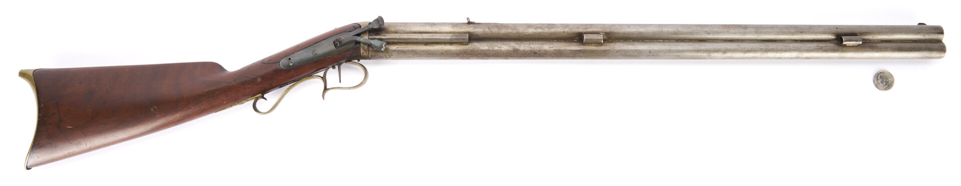 Lot 527: Combination "Mule Ear" Percussion Rifle/Shotgun, C. Brockway Jr. PA.; Walter Cline Collection
