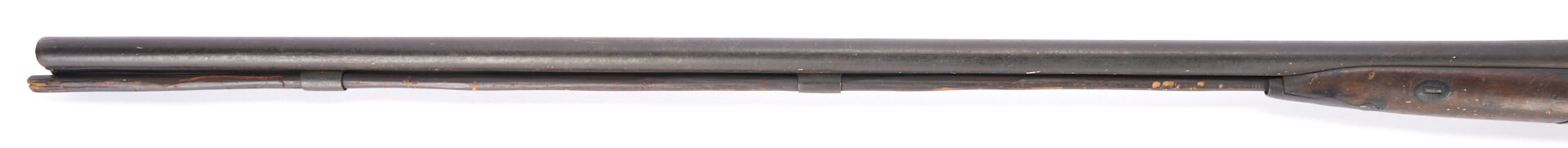 Lot 529: 19th C. Percussion Rifle & Double Barrel Percussion Shotgun; Walter Cline Collection