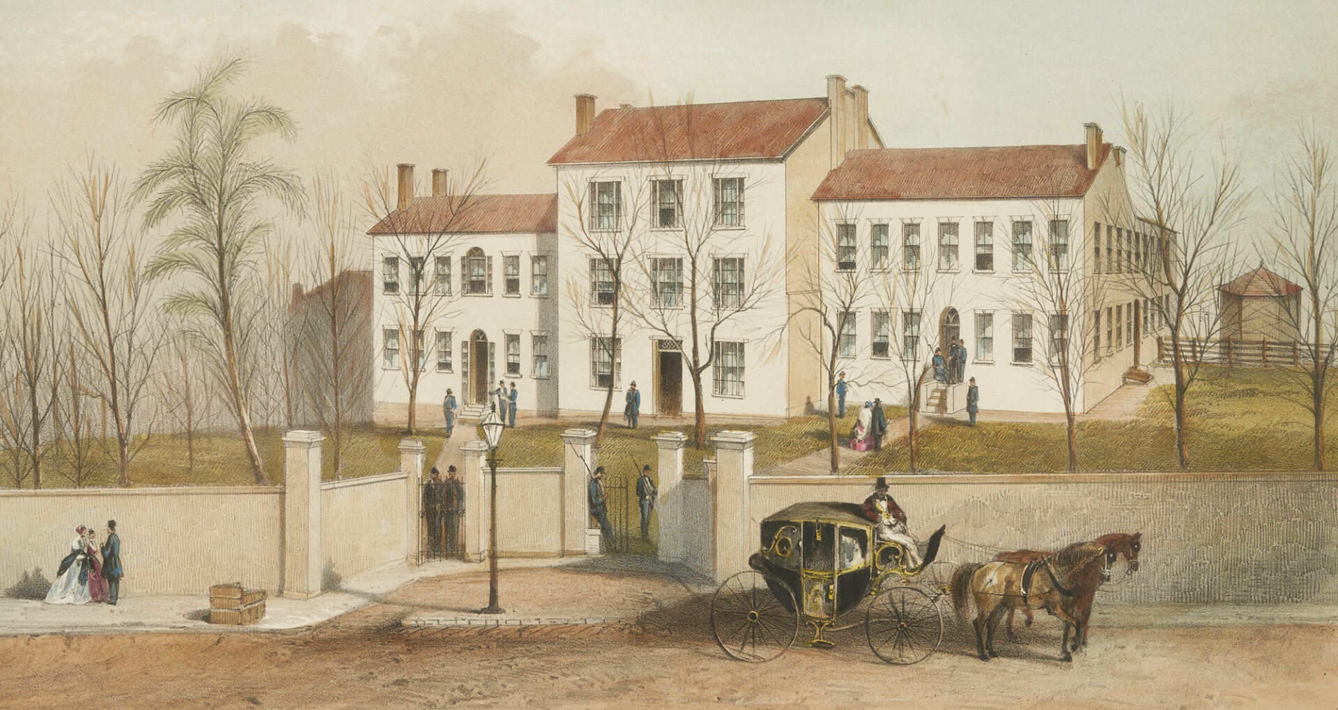 Lot 534: Civil War Era Print of Female Seminary, Nashville