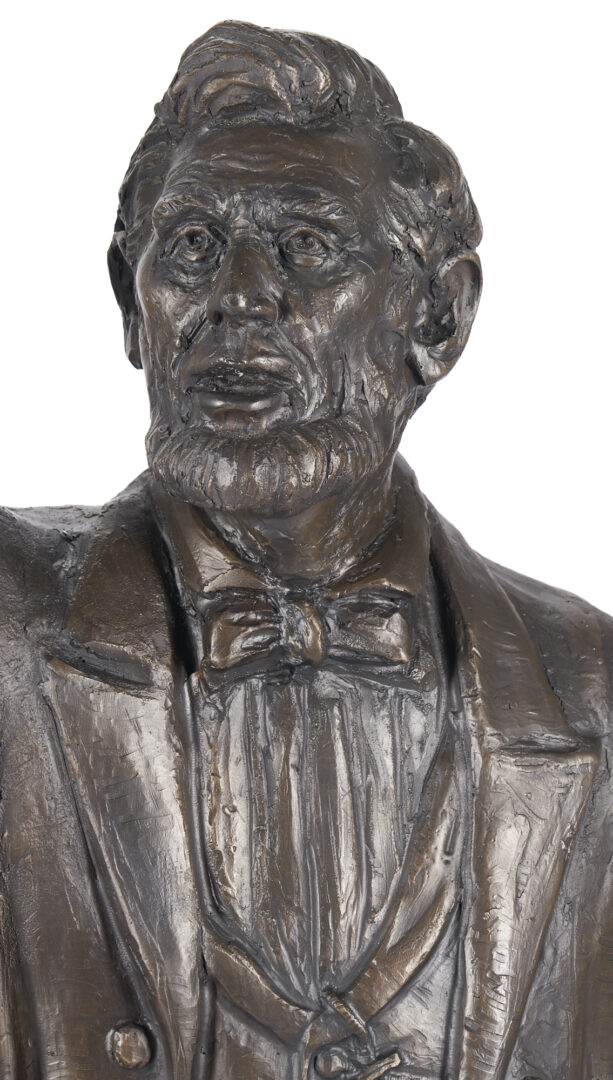 Lot 549: Large Lincoln Bronze Sculpture, Address at Gettysburg (51"H)