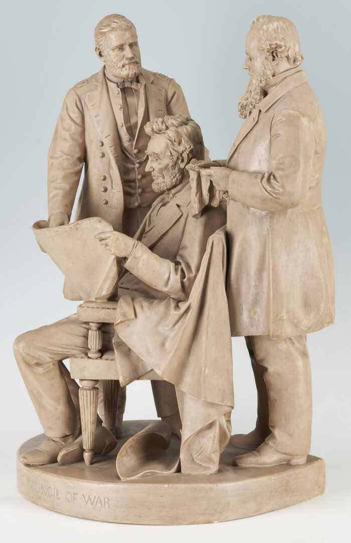 Lot 552: John Rogers Civil War Figural Group, The Council of War