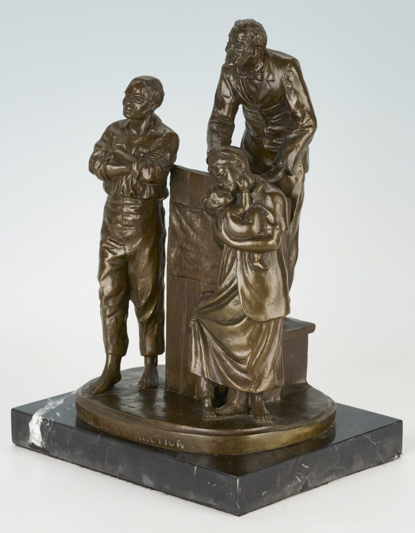 Lot 553: Two John Rogers Civil War Figural Groups: Fugitive Story plus The Slave Auction