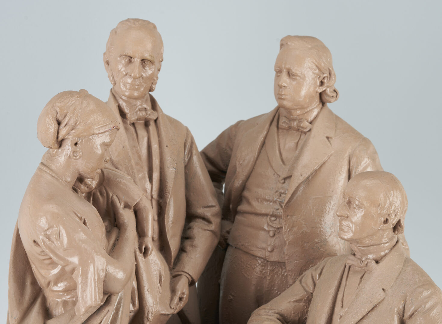 Lot 553: Two John Rogers Civil War Figural Groups: Fugitive Story plus The Slave Auction