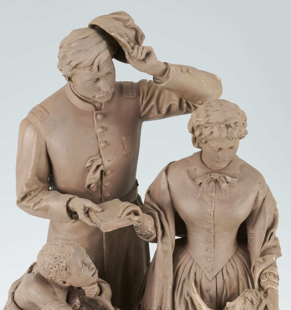 Lot 555: Two John Rogers Civil War Figural Groups: Union Refugees and Taking the Oath
