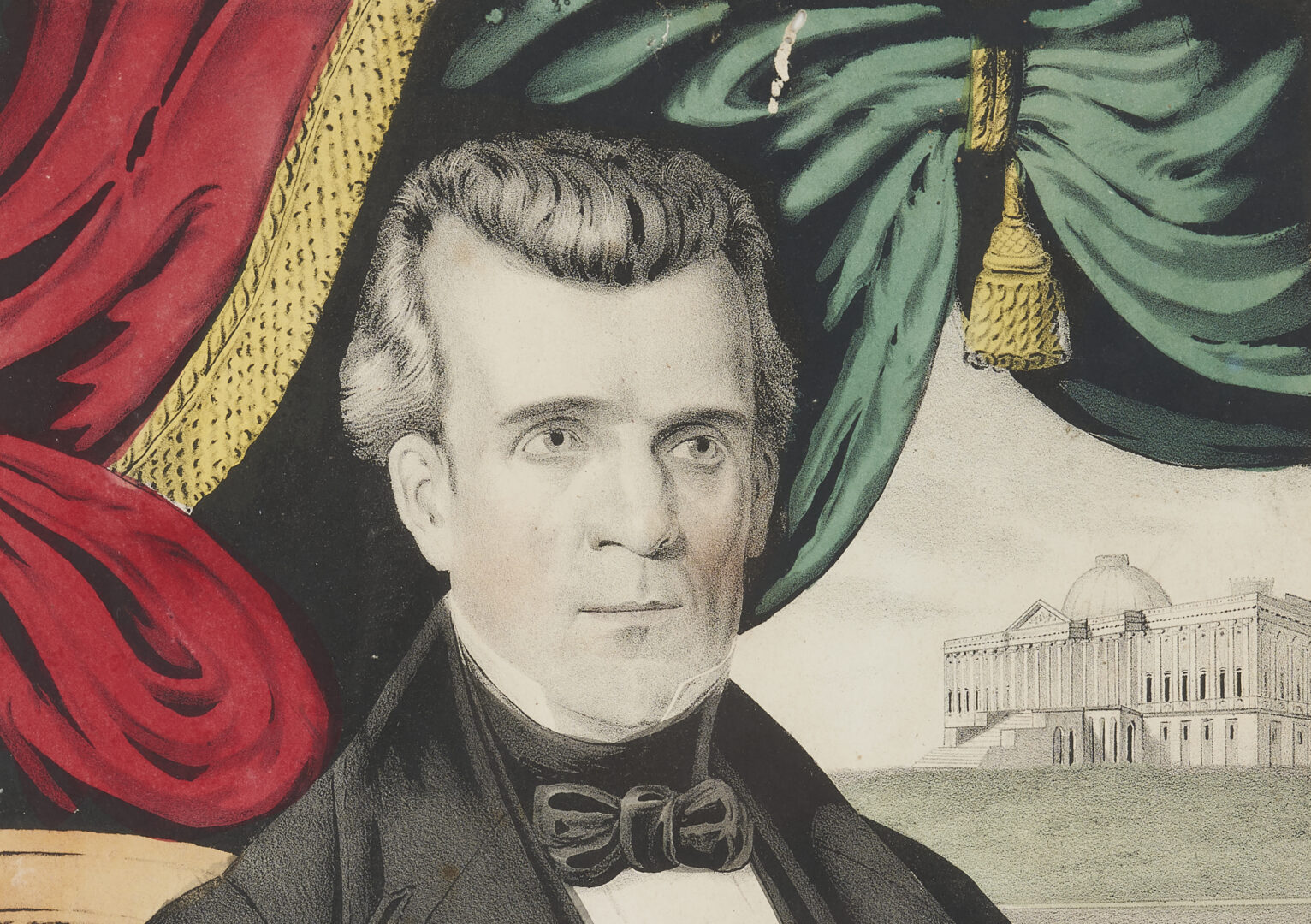 Lot 566: 4 19th C.TN Political Portraits, incl. Andrew Jackson, Polk