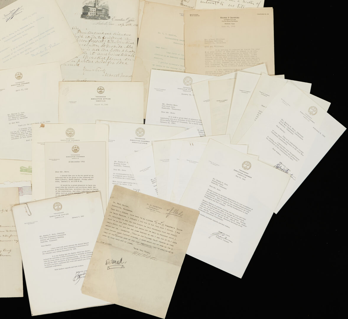 Lot 570: Collection of TN Governors' Signatures, circa 1874-1973