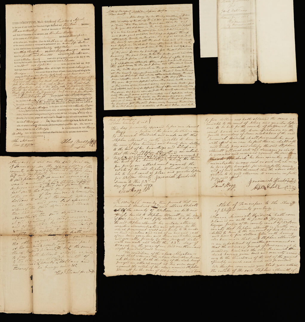 Lot 571: Group of TN 18th and 19th C. Legal Documents inc. Randal McGavock