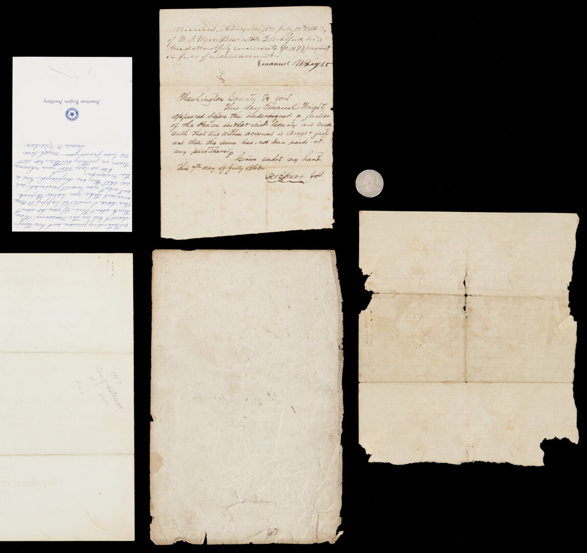 Lot 574: Civil War Related Archive, 10 items