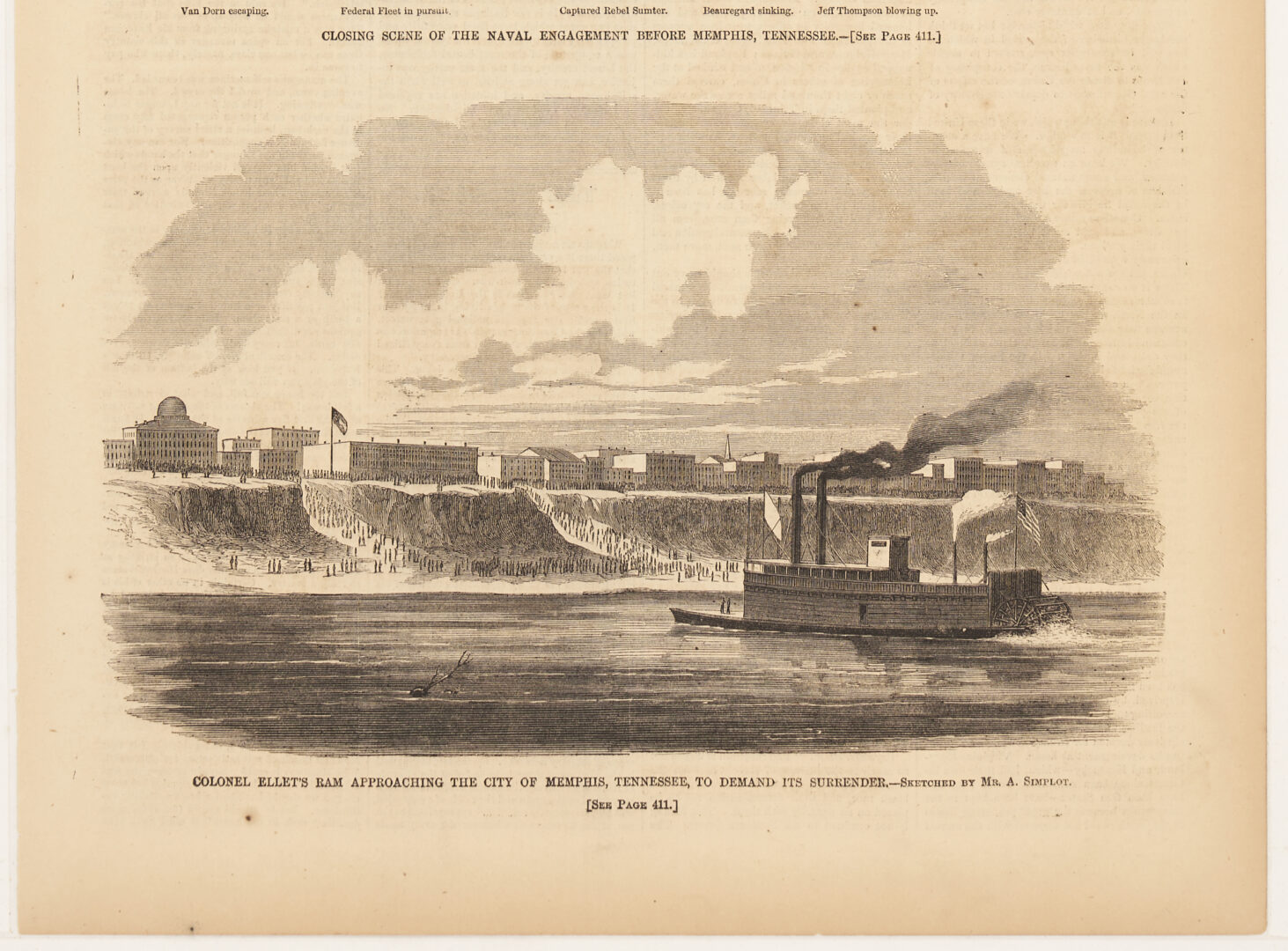 Lot 575: 6 Civil War Newspapers incl. Chattanooga Rebel plus Harper's Weekly Southern War Scenes