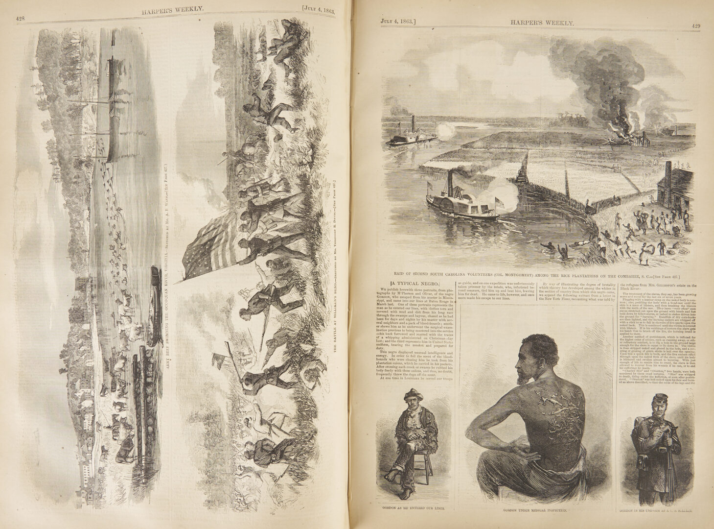 Lot 576: Harper's Weekly Civil War Years – 6 bound Volumes, 1861-1866