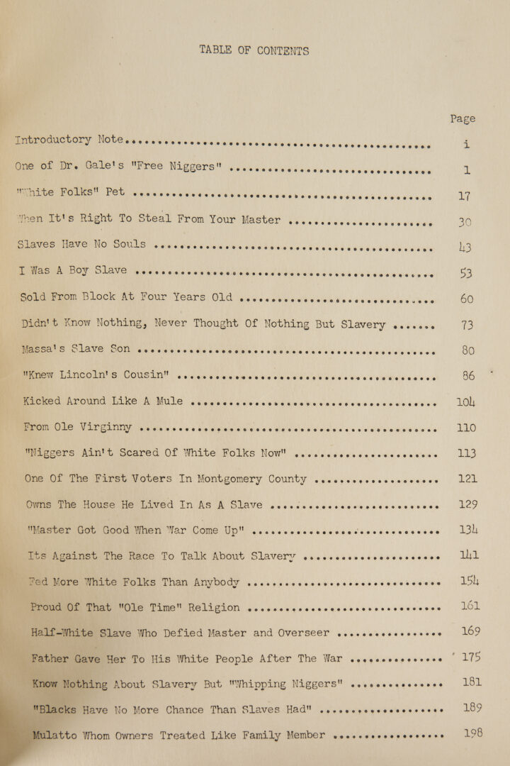 Lot 579: Unwritten History of Slavery, 1945, Fisk University