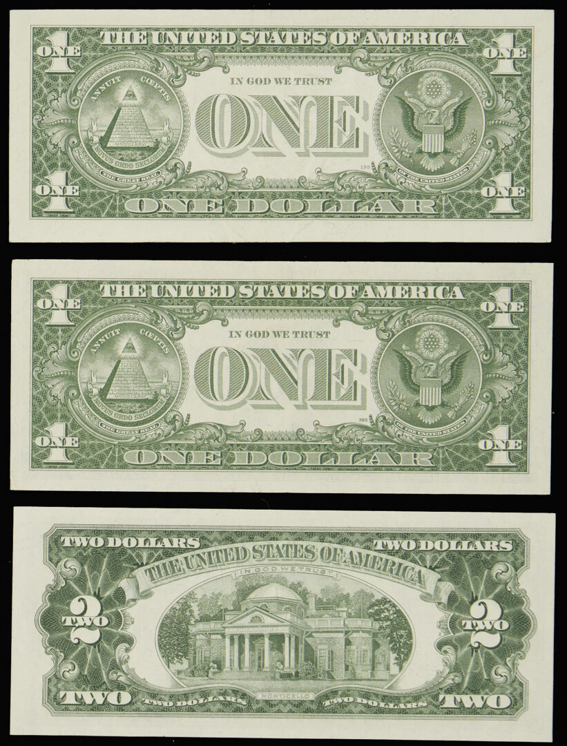 Lot 590: 5 U. S. Silver Certificates or Bank notes