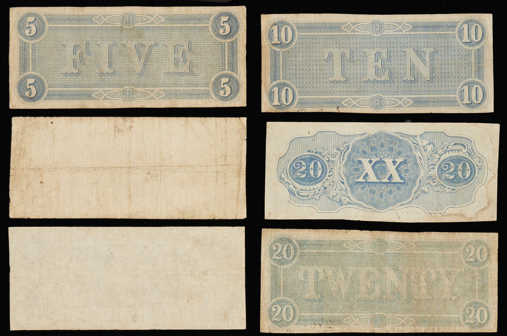 Lot 593: 23 Confederate States Obsolete Currency Notes