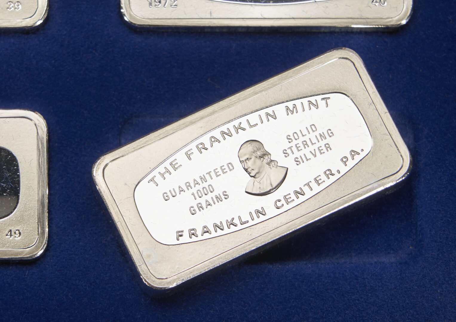 Lot 610: Set of 50 Franklin Mint "State" Ingots, 104 oz troy total