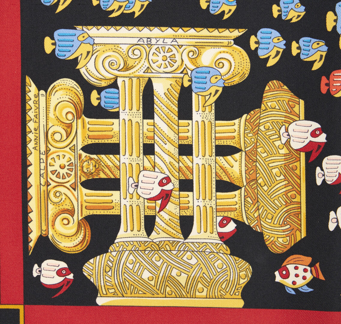 Lot 618: 2 Hermes Silk Scarves, incl. Under the Waves Pattern, w/ Boxes