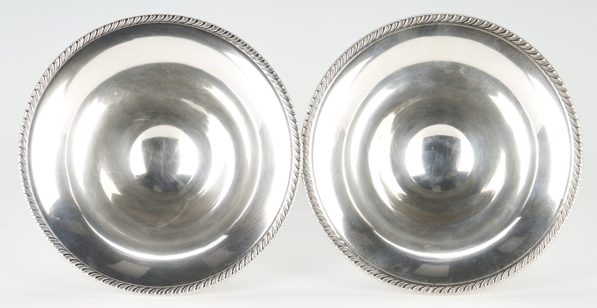 Lot 639: Pair of Large Sterling Silver Compotes
