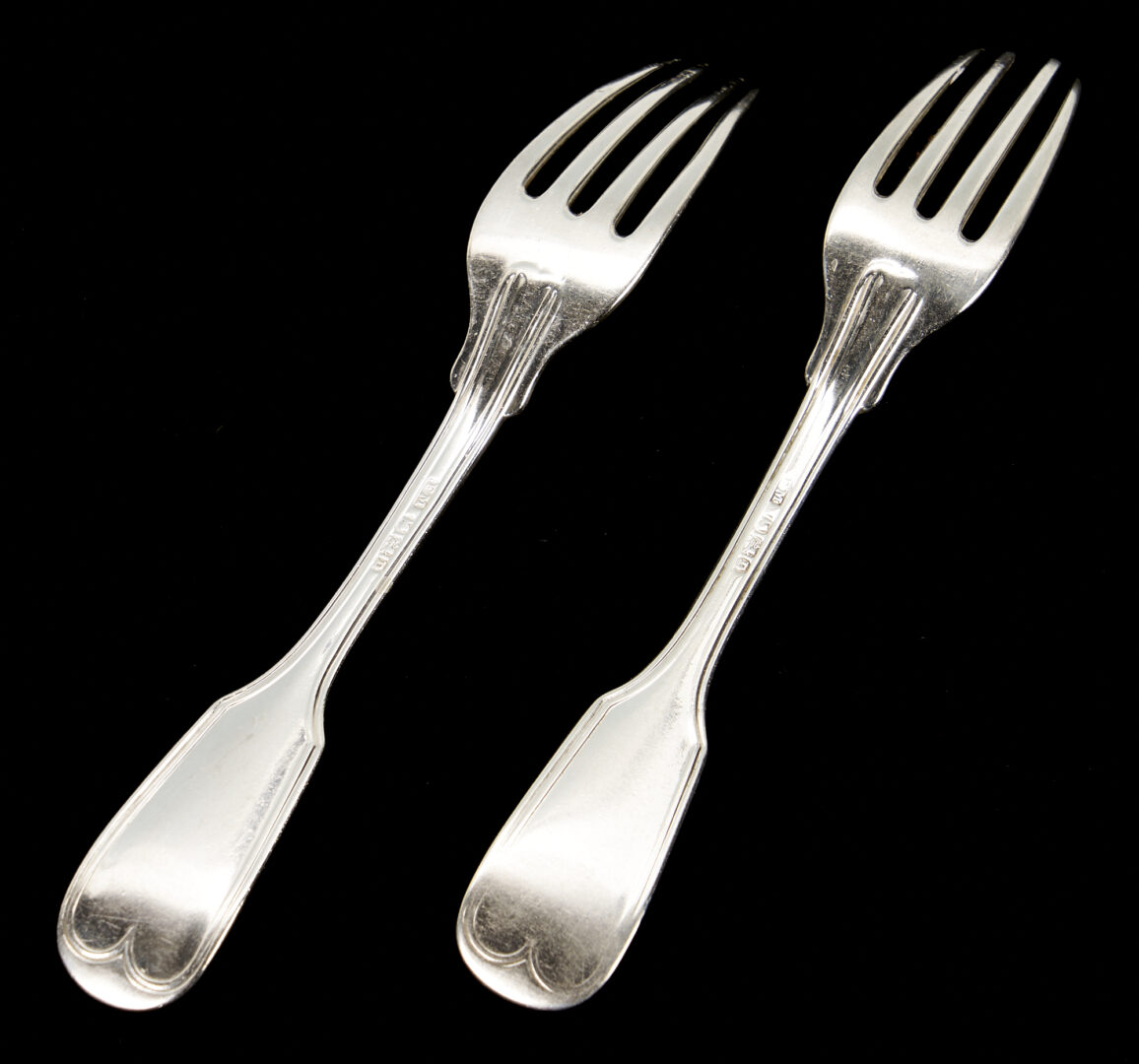 Lot 653: Group Marquand Coin Silver Flatware inc. knives, forks