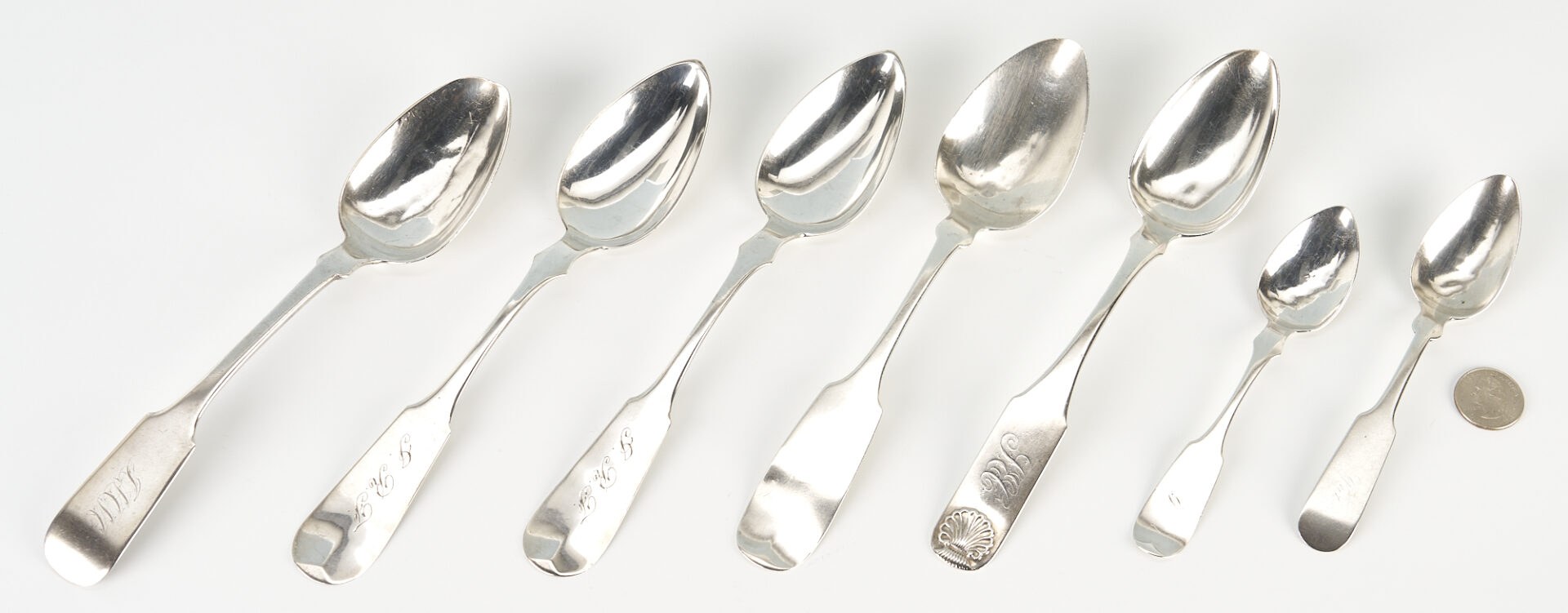 Lot 658: 7 Southern Silver Spoons: VA, SC, and NC/TN