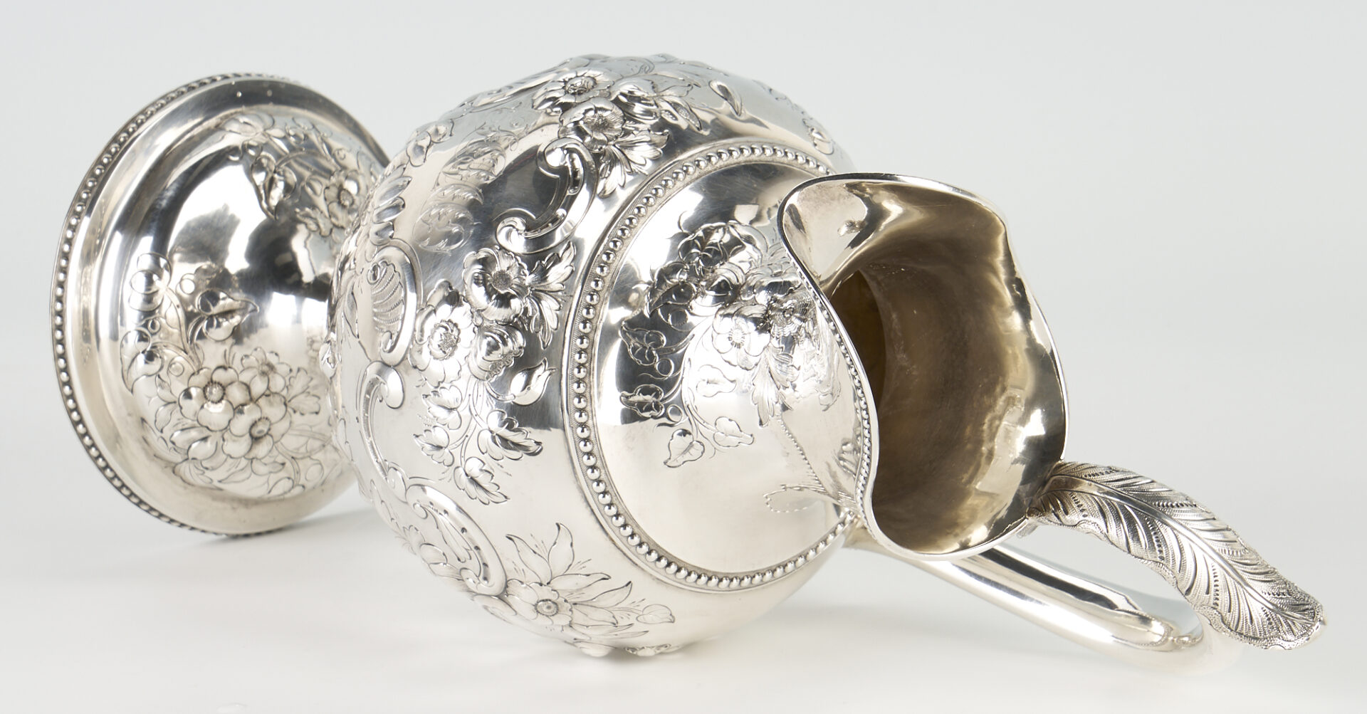 Lot 65: American 19th C. Coin Silver Water Pitcher