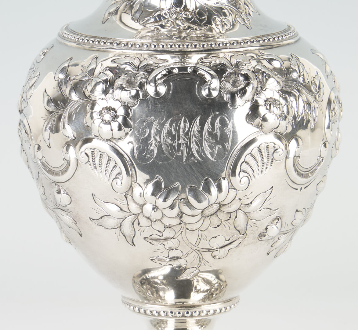 Lot 65: American 19th C. Coin Silver Water Pitcher