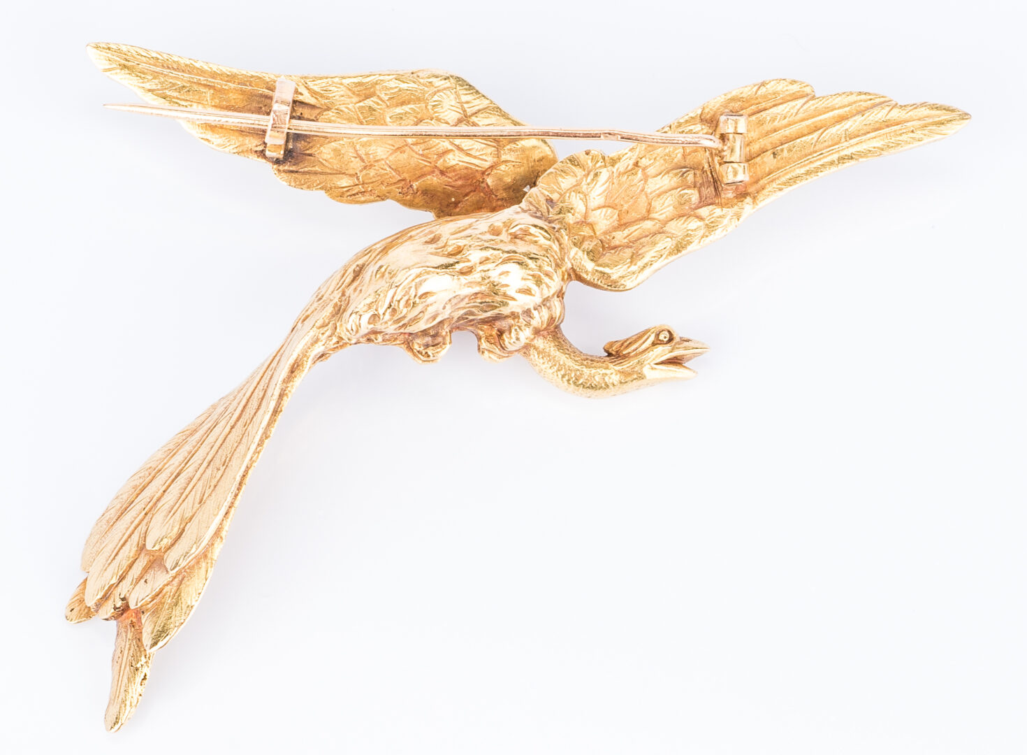 Lot 664: 18k Gold Flying Phoenix Pin/Brooch