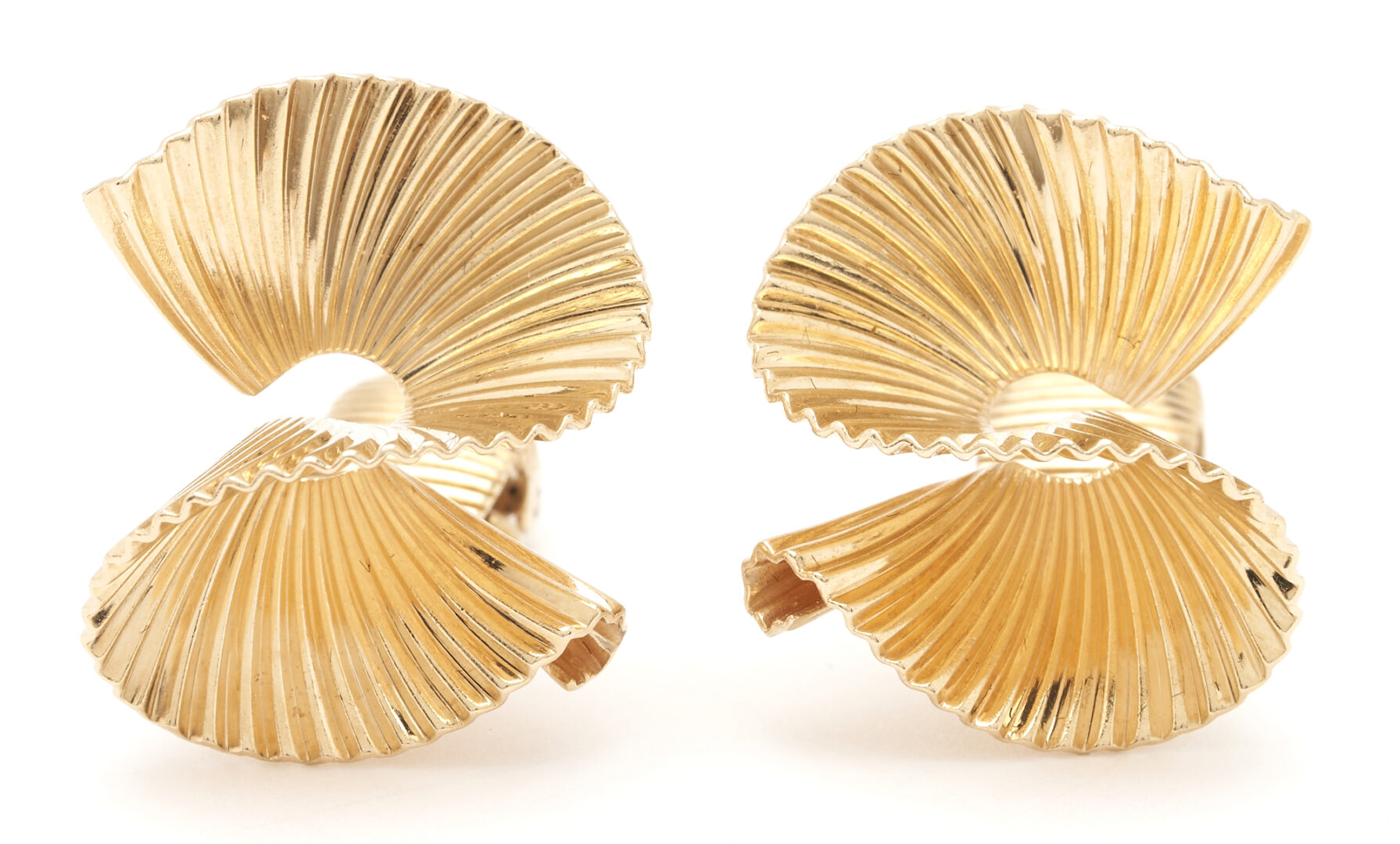 Lot 674: 14K Gold Cartier Spiral Earrings