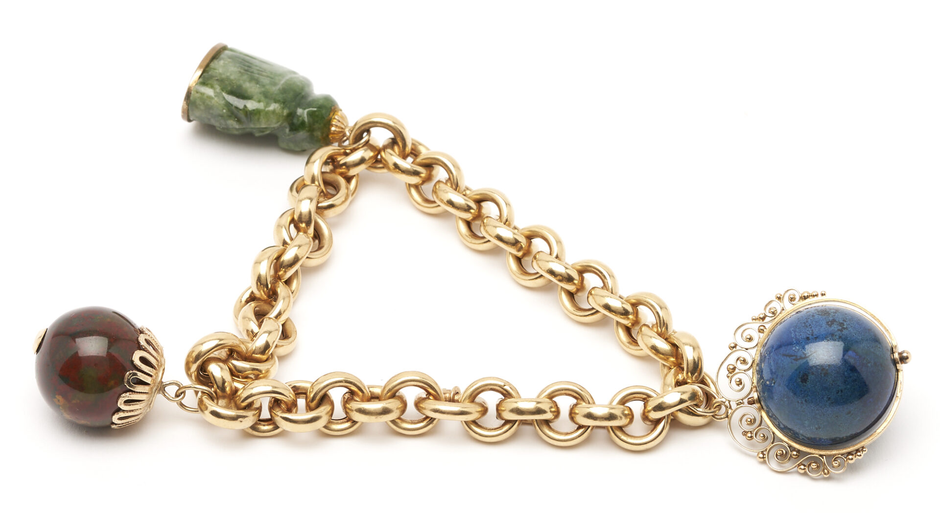 Lot 680: 18K Gold Charm Bracelet