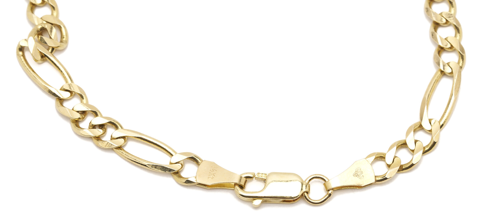 Lot 687: 14K Gold Figaro Chain Necklace