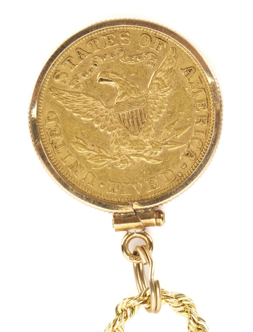 Lot 689: 14K Necklace w/ $5 Liberty Gold Coin Pendant