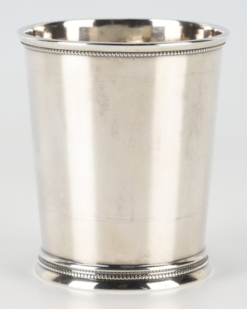 Lot 68: Coin Silver Julep Cup, T. Gowdey, Nashville mark