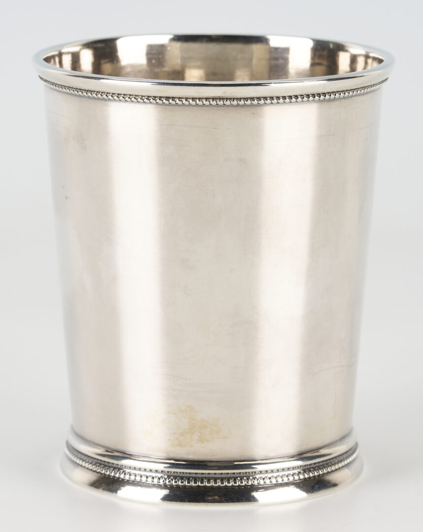 Lot 68: Coin Silver Julep Cup, T. Gowdey, Nashville mark
