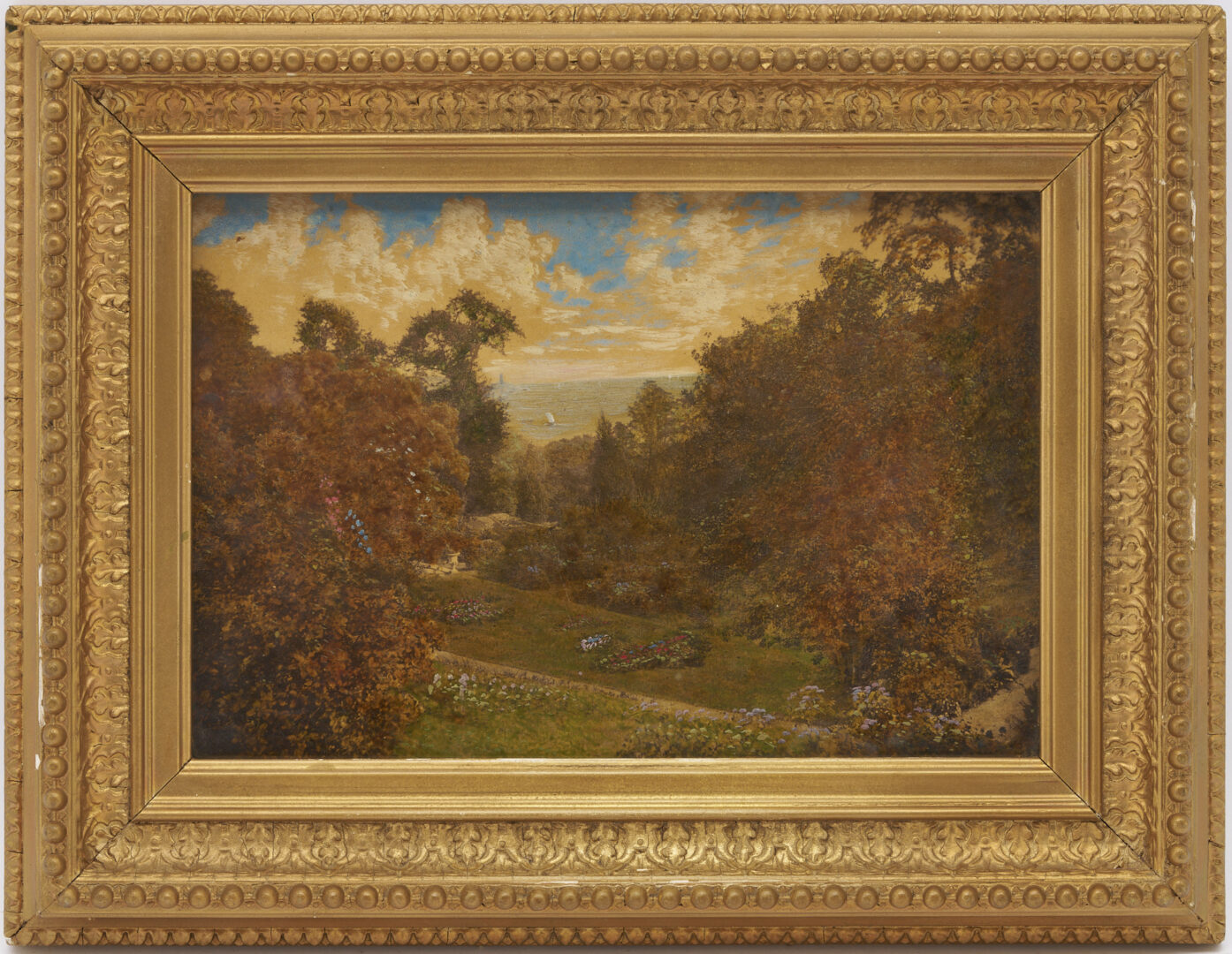 Lot 709: Small Autumn Landscape Painting, Richard Allen Label