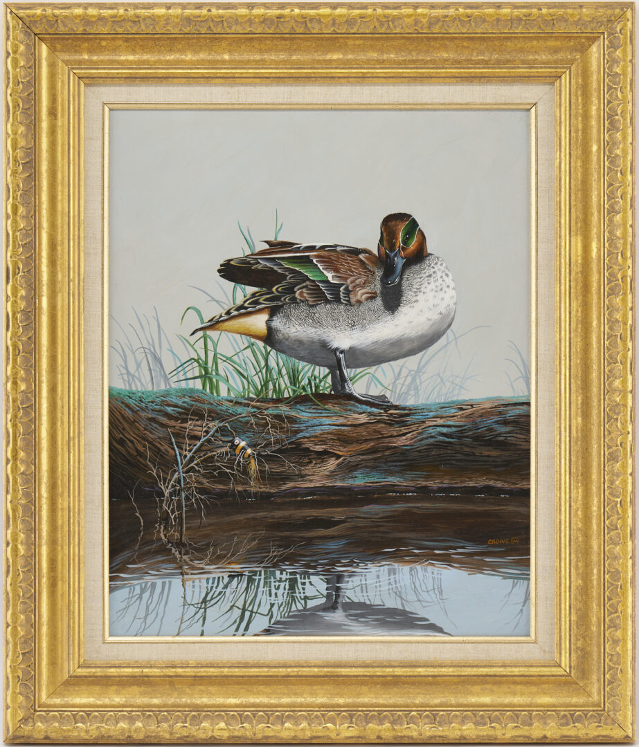 Lot 712: Phillip Crowe Acrylic Painting of a Duck