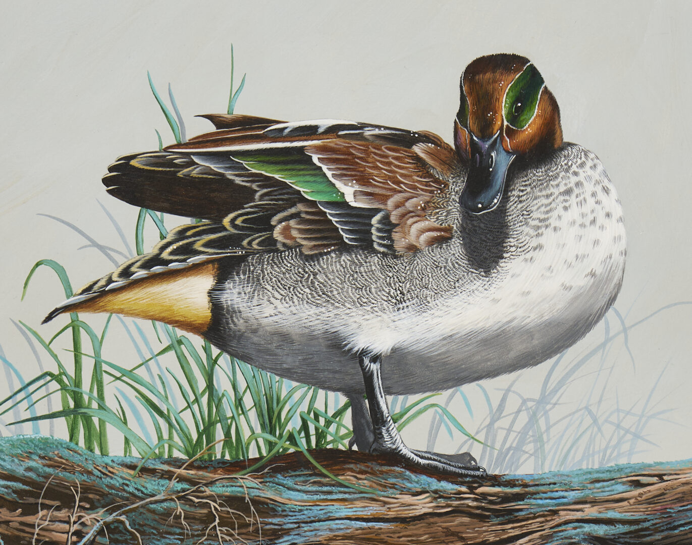 Lot 712: Phillip Crowe Acrylic Painting of a Duck