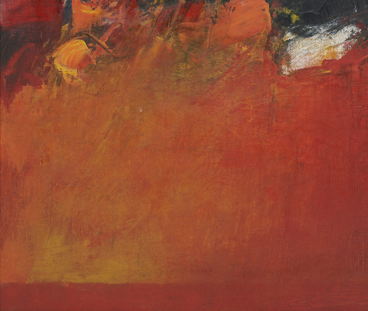 Lot 715: Carl Sublett O/C Abstract Painting, Composition Sunset, 1963