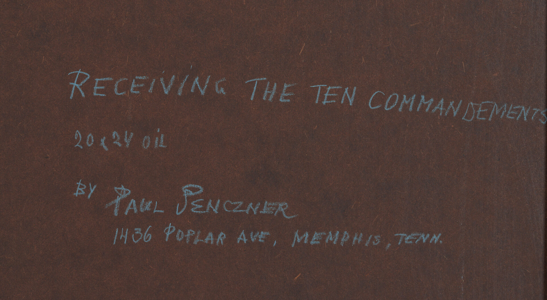 Lot 717: Paul Penczner Oil on Board, Receiving The Ten Commandments