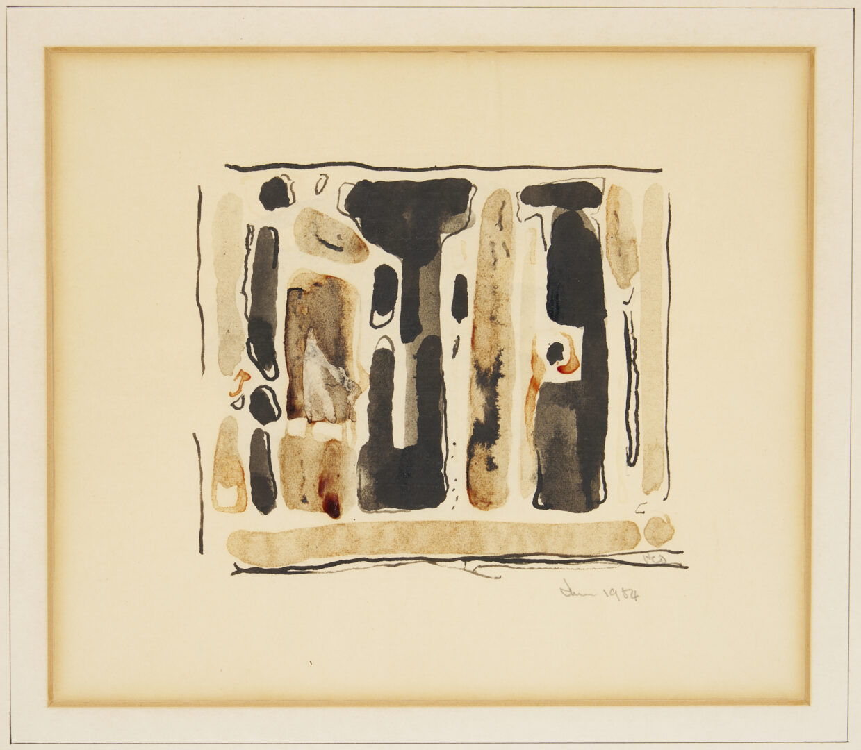 Lot 720: 3 Harold Davies Expressionist Works on Paper, Framed