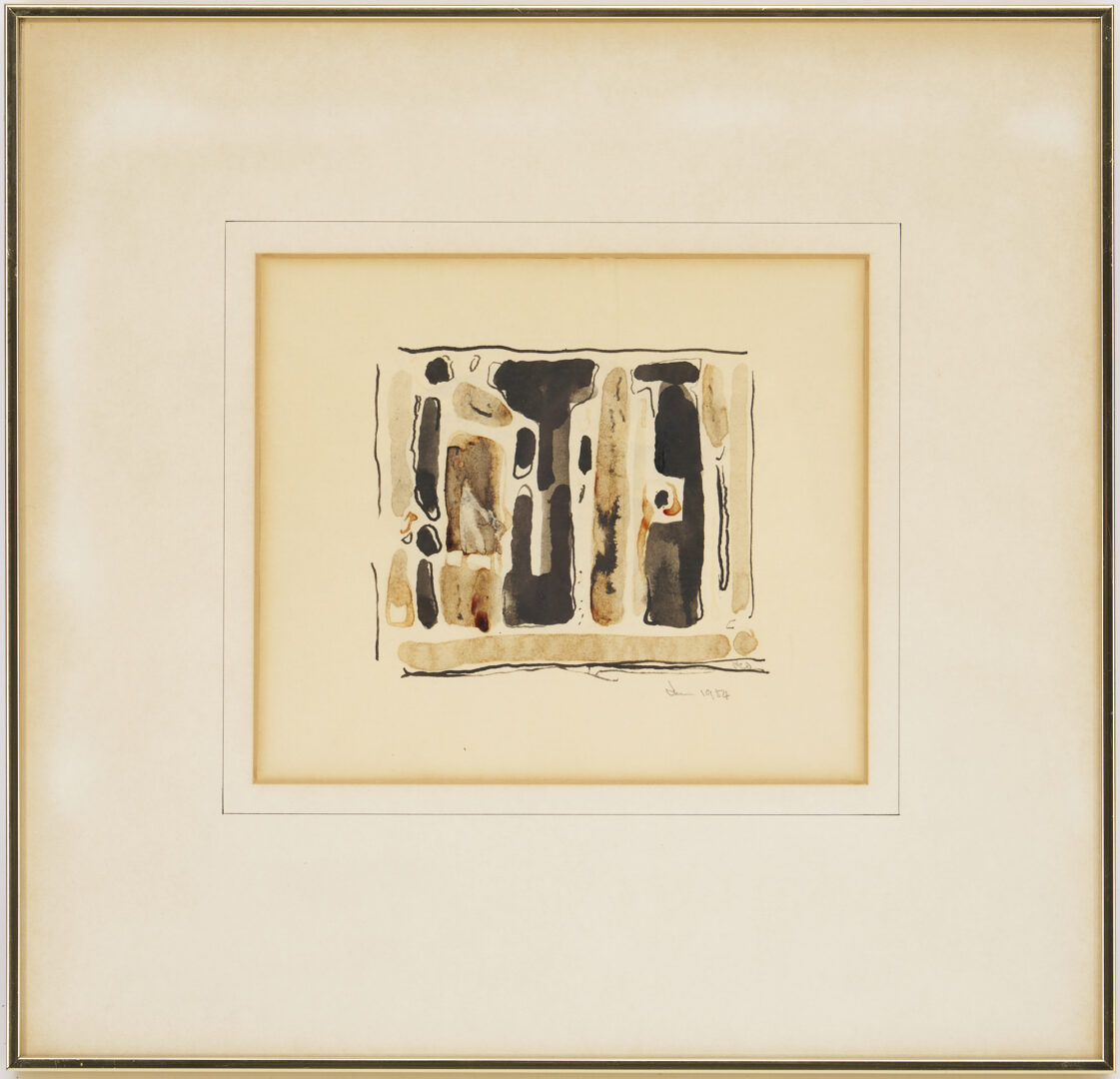Lot 720: 3 Harold Davies Expressionist Works on Paper, Framed