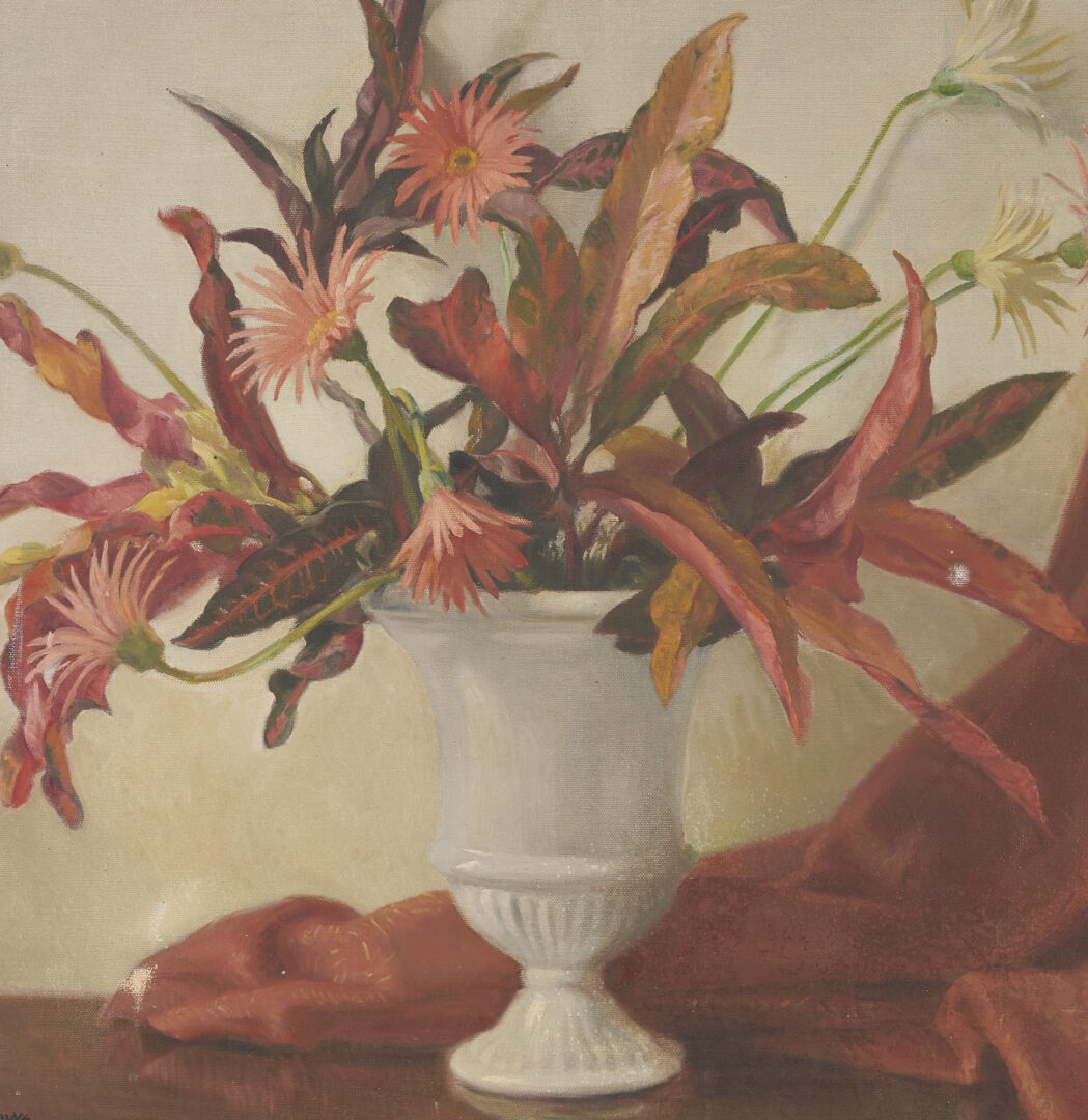 Lot 724: Clinton Brown Oil on Canvas Floral Still Life