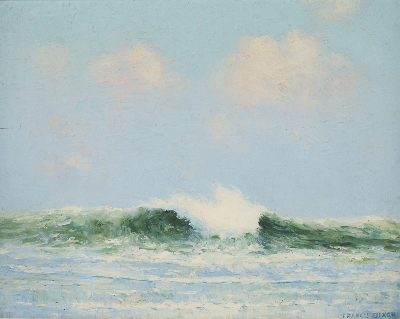 Lot 725: Francis Dixon, O/B Coastal Landscape, "Morning Surf"