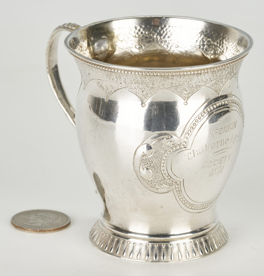 Lot 72: Louisiana Coin Silver Agricultural Cup by Himmel, New Orleans