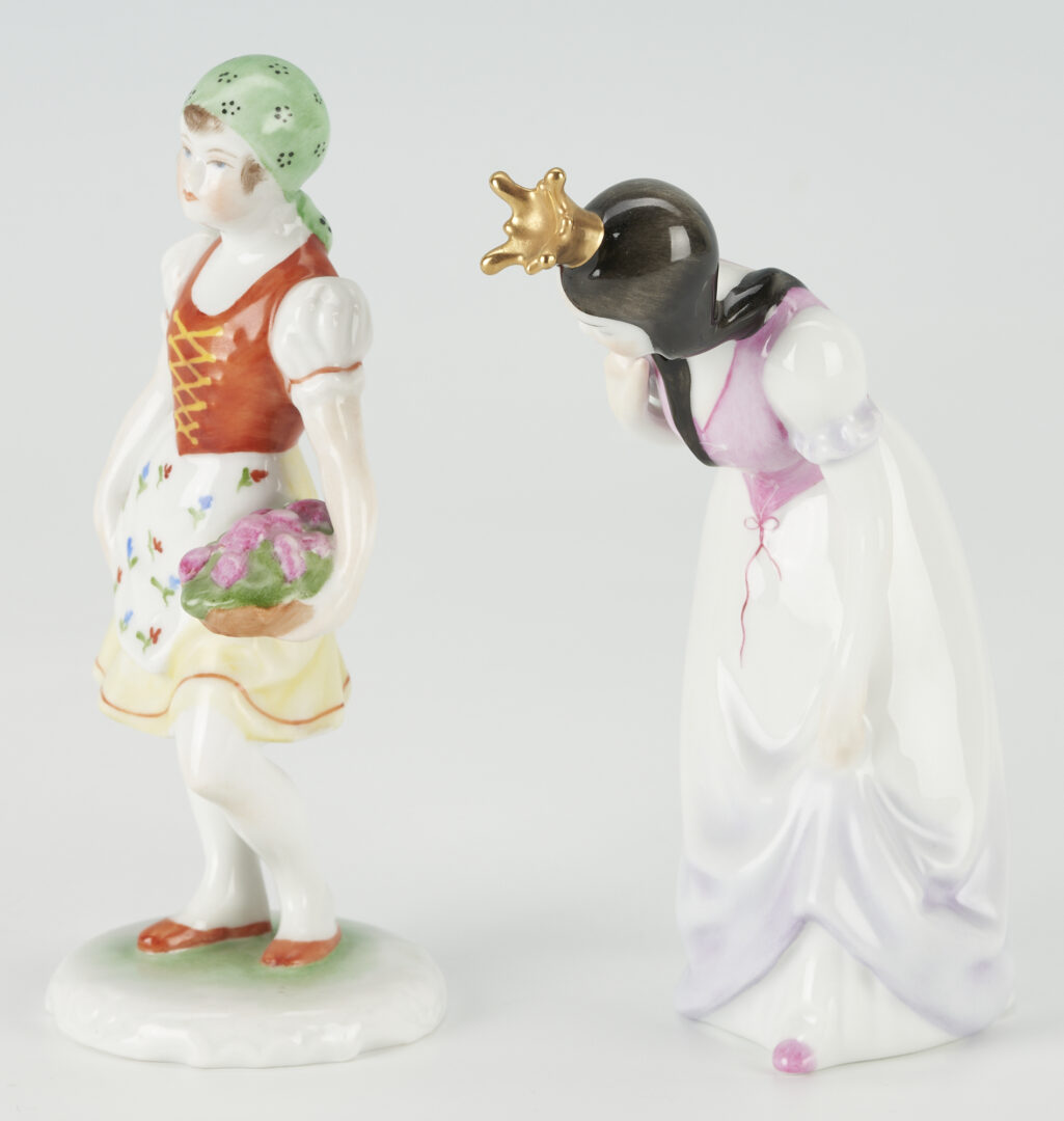 Lot 747: 9 Herend Porcelain Figurines, incl. Snow White & Seven Dwarves