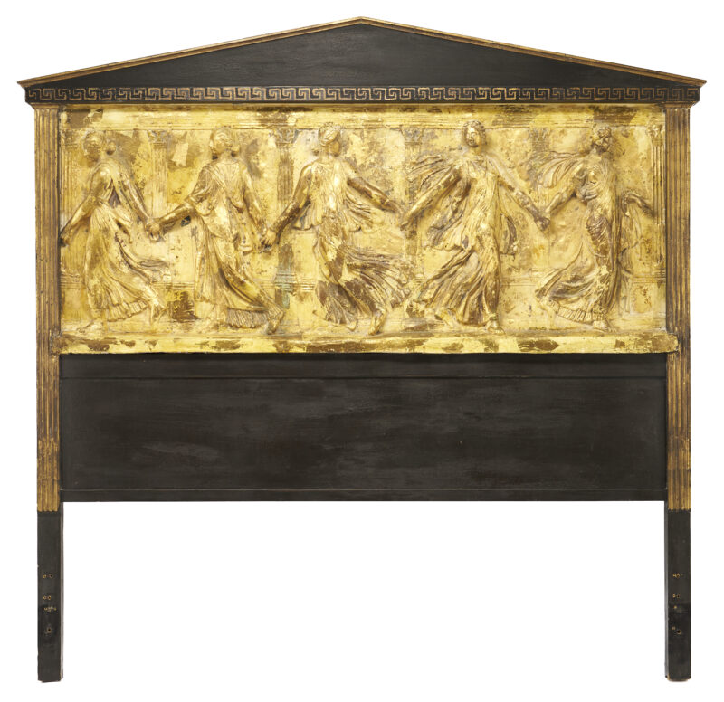 Lot 756: Classical Style Carved and Gilt Headboard, King Sized