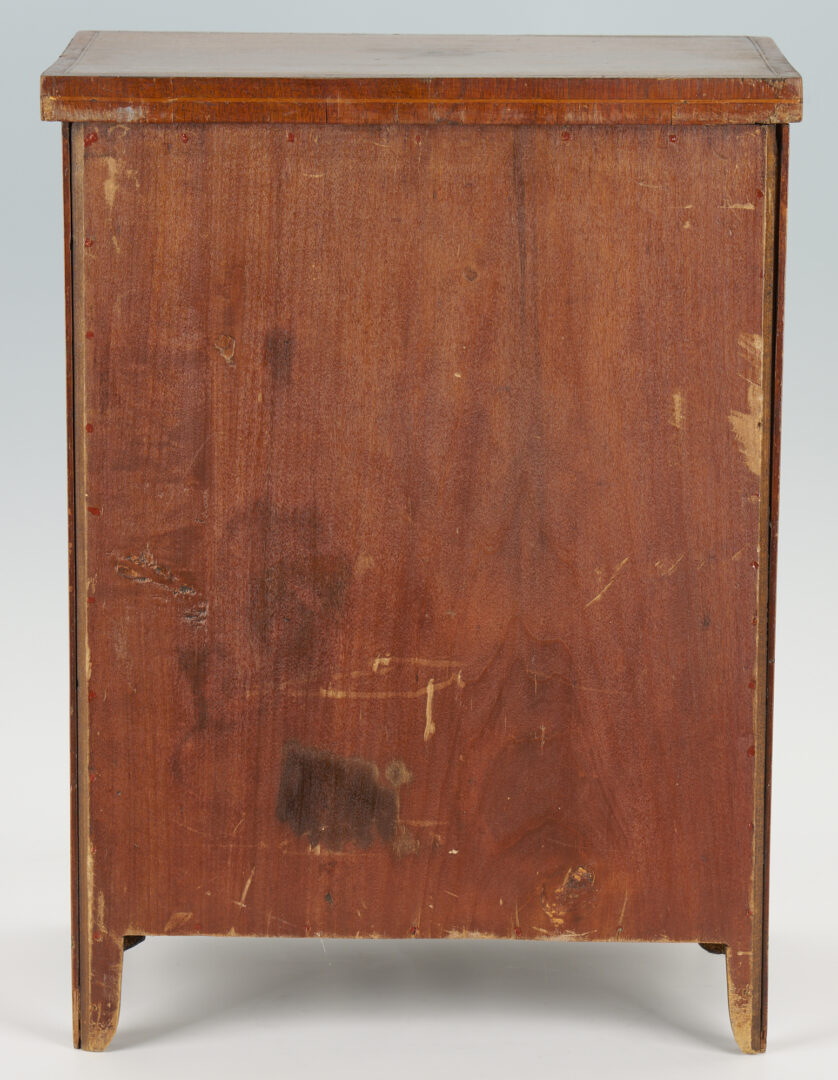 Lot 759: Miniature Inlaid Federal Style Chest of Drawers, 20th century