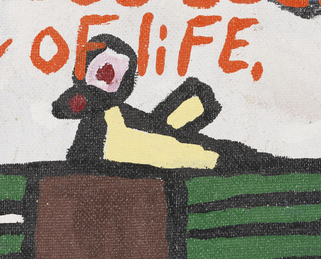 Lot 767: Joe Light Outsider Art Painting, When You Live in the Ghetto