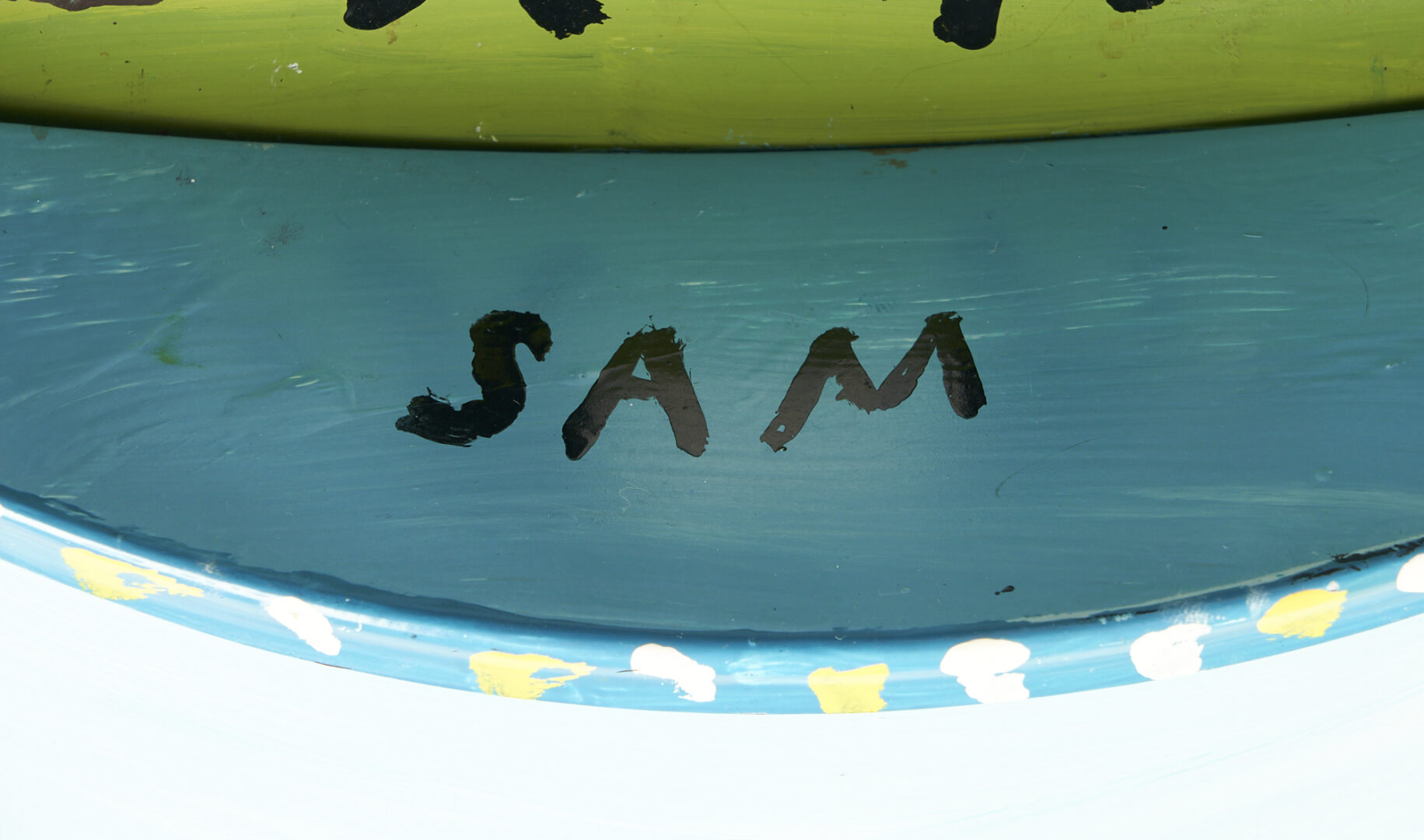 Lot 769: Sam "Dot Man" McMillan Folk Art Trash Can