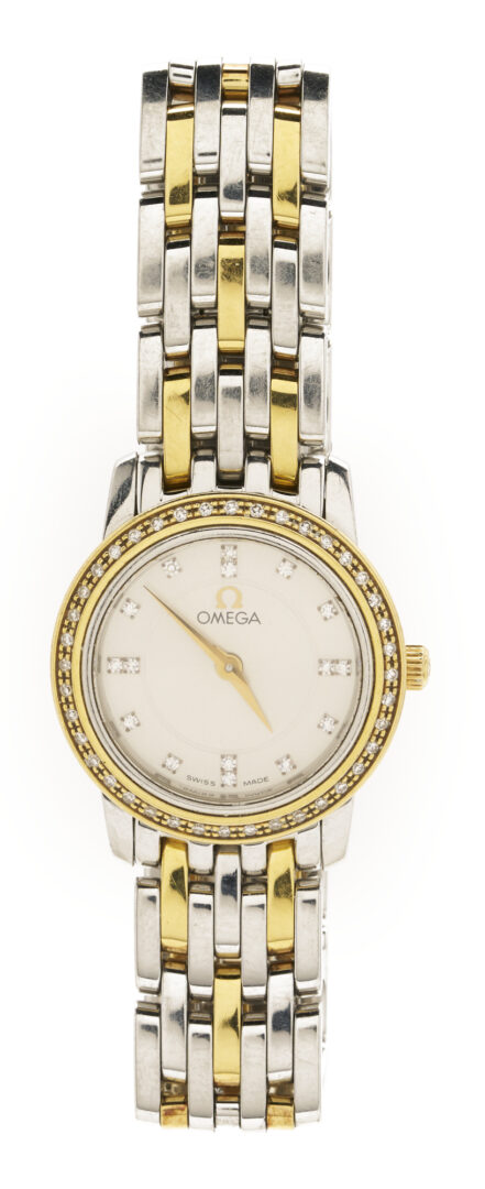 Lot 772: Ladies' Omega De Ville Wristwatch, SS, Gold & Diamond