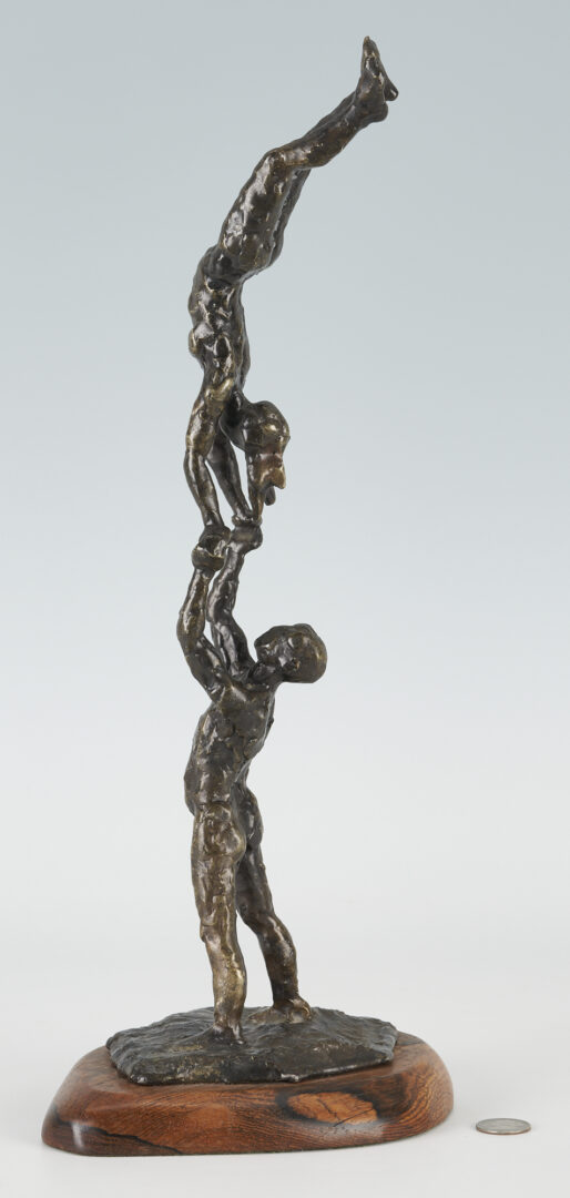 Lot 810: Nathan Hale Bronze Sculpture, Acrobats